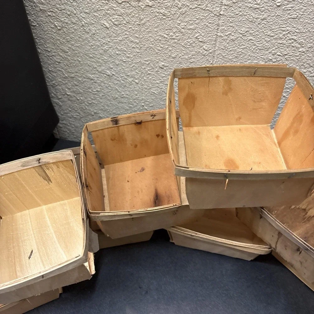 Vintage Berry‎ Basket Lot/10 Split Wood Fruit Box Farmhouse Country
